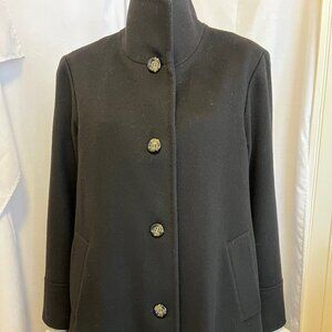 Fleurette black Cashmere Mid-Length Coat